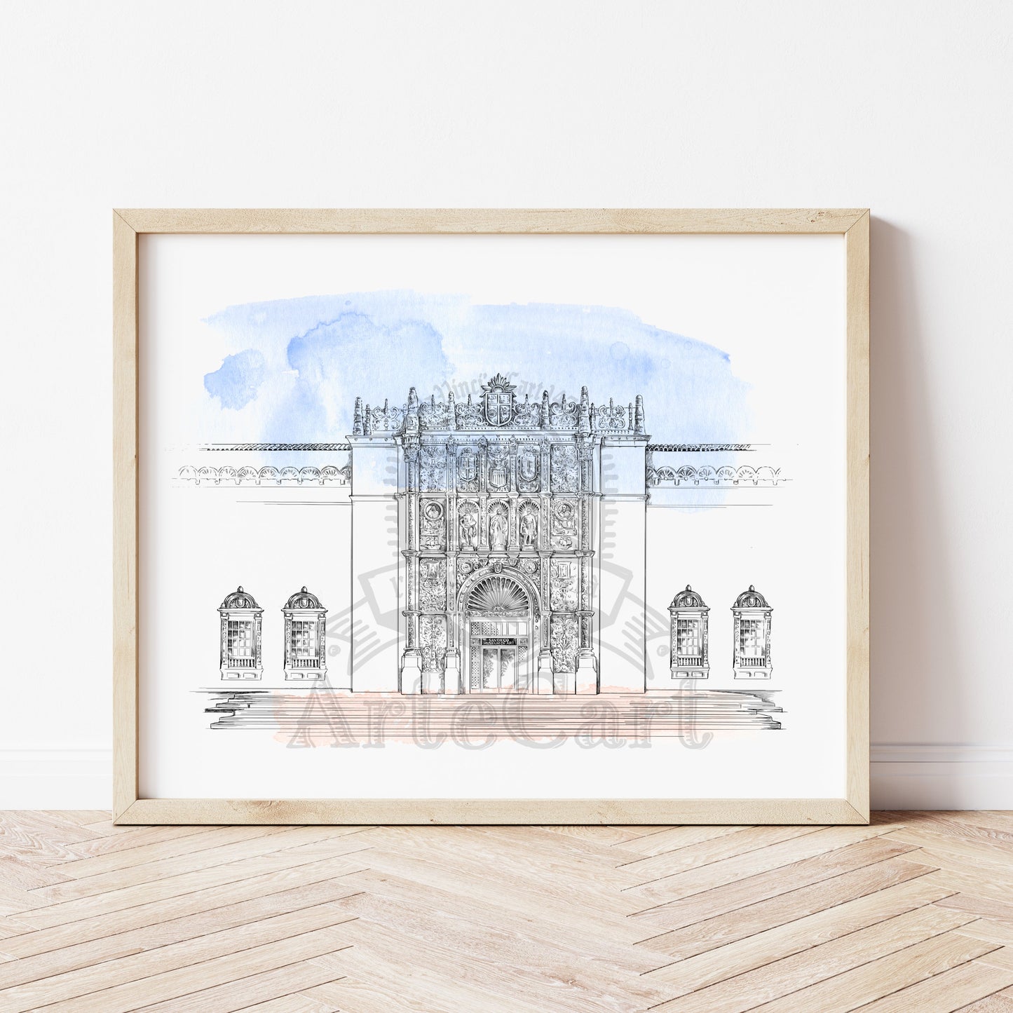 San Diego Museum of Art Balboa Park, San Diego Hand Drawn Fine Art Prints