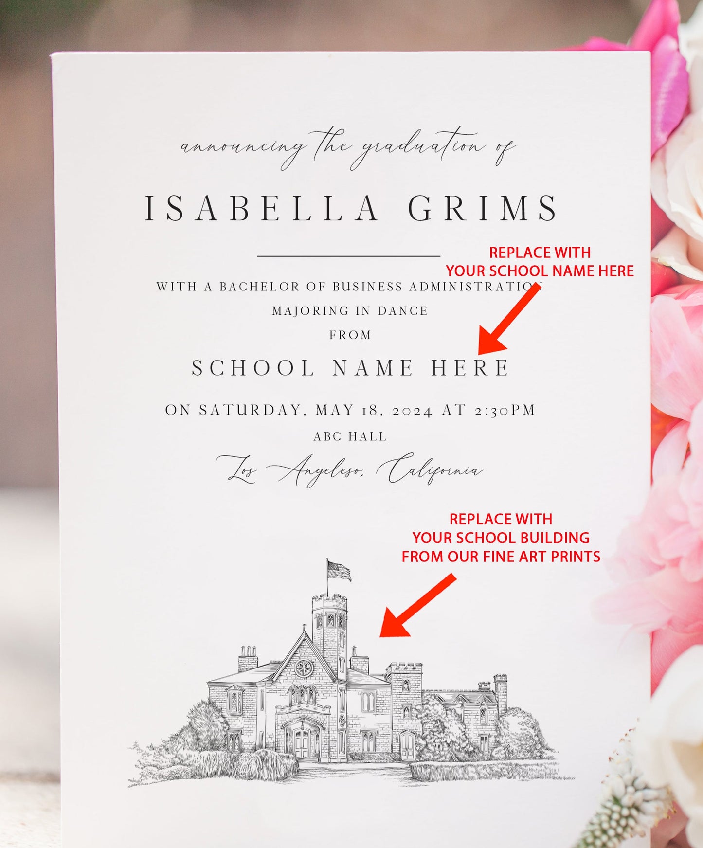 Charleston Southern University Graduation Announcement , Invitation, Cards, University, College, Tech, Graduation Cards (set of 25)