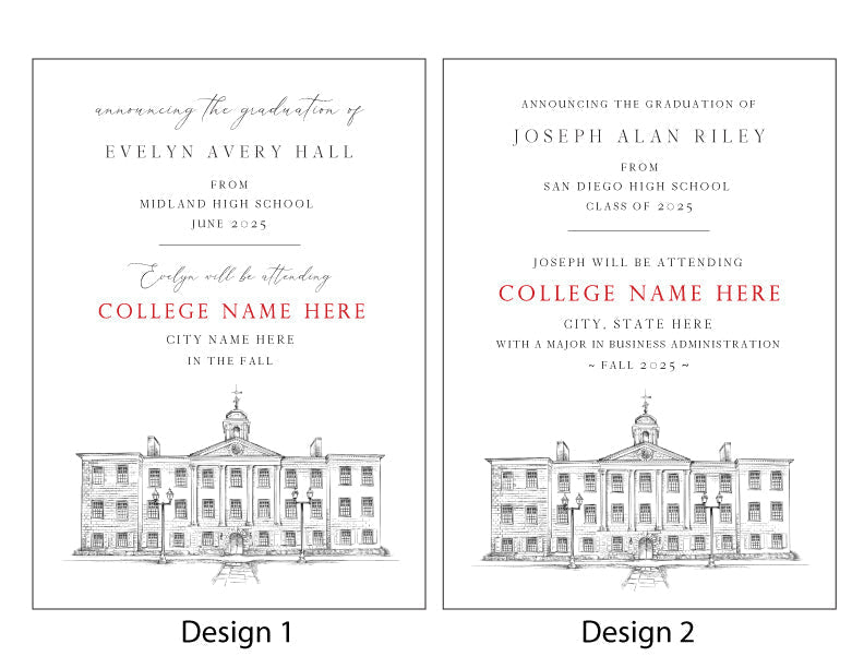 High School Graduation Announcements with College Bound University for New Hampshire Schools, nh, HS Grad