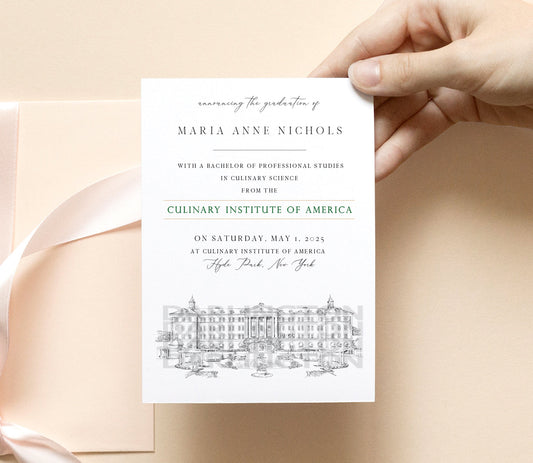 Culinary Institute of America, New York, Graduation Announcement, Invitation, Invite, Univ, Grad Announcements, College