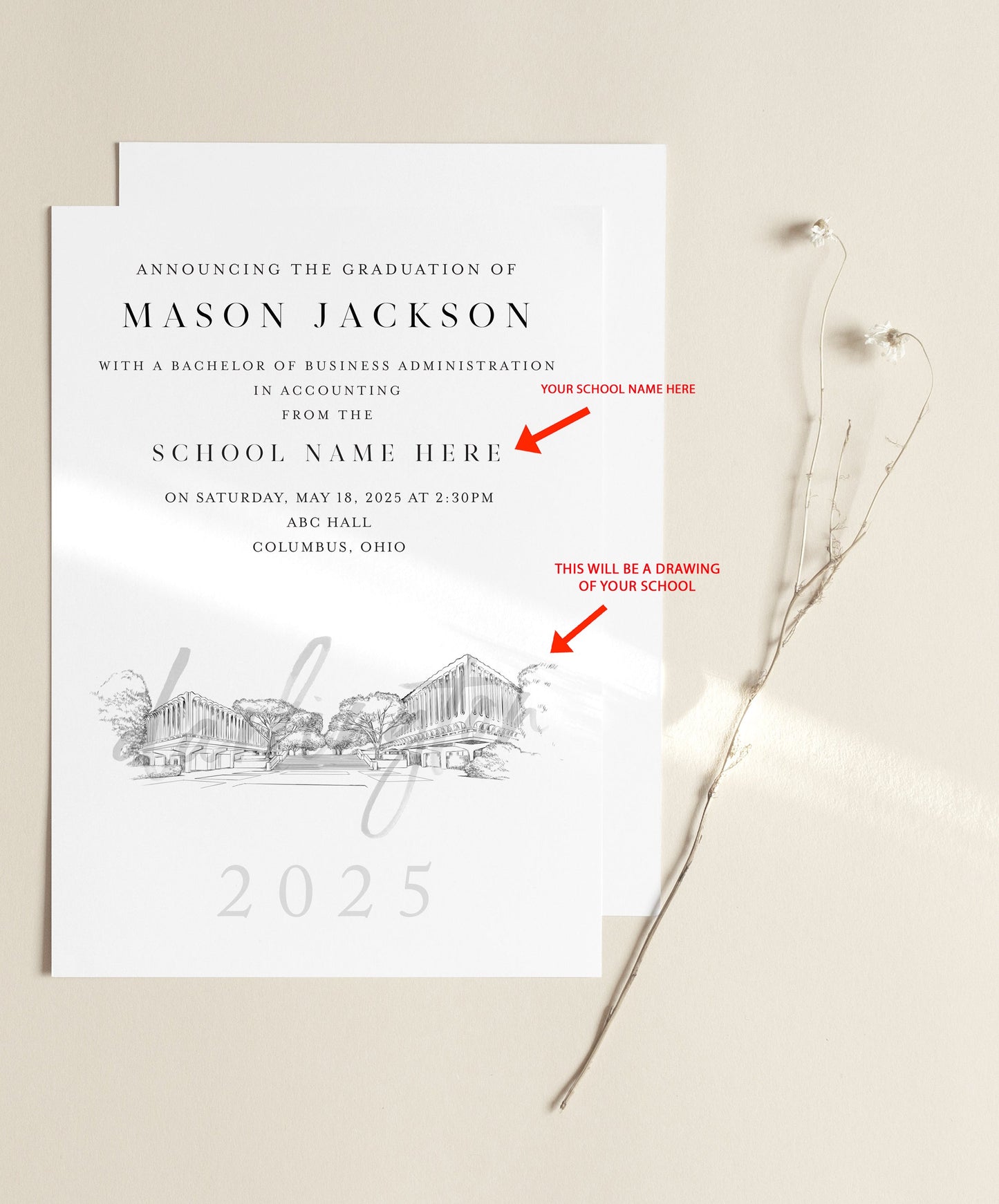 University of Washington School of Law Graduation Announcement, Invitation, Invite, Univ, Grad Announcements, College