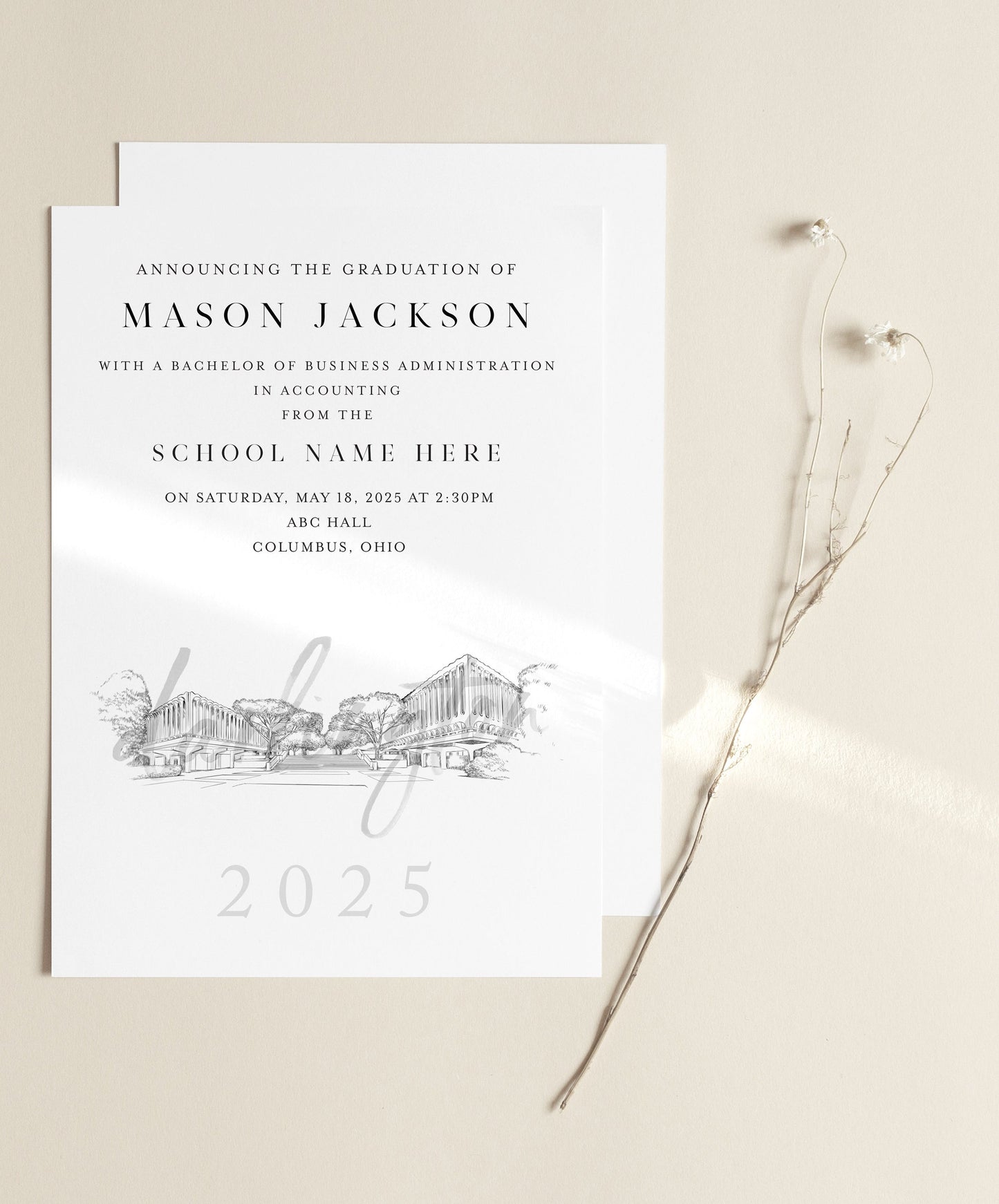 University of Washington School of Law Graduation Announcement, Invitation, Invite, Univ, Grad Announcements, College