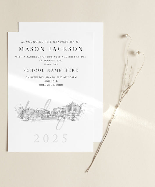 University of Washington School of Law Graduation Announcement, Invitation, Invite, Univ, Grad Announcements, College