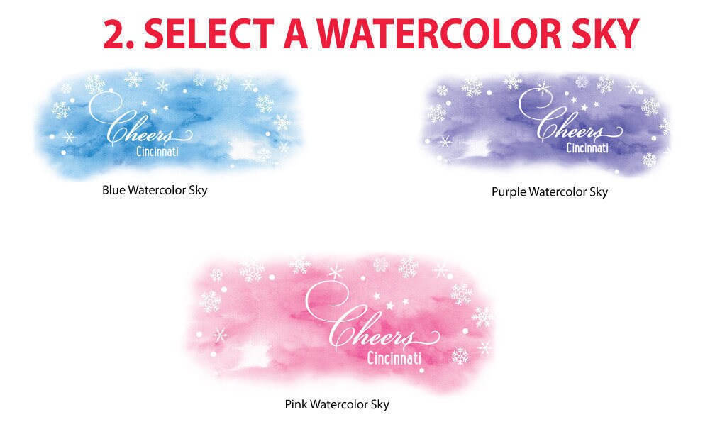 Seattle Skyline Christmas Cards with Watercolor, Holiday Cards, Xmas Cards, Holiday Party Invitations (Set of 25)