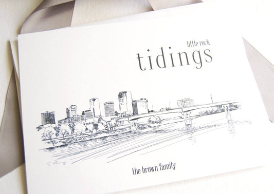 Little Rock Skyline Christmas Cards, Arkansas, Holiday Cards, Xmas Cards, Holiday Party Invitations (Set of 25)