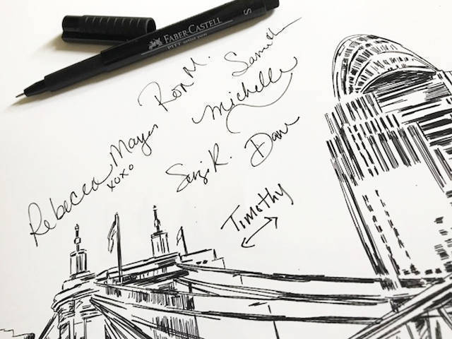 San Francisco Skyline Guestbook Print, Bridge, Guest Book, Bridal Shower, Wedding, Custom, Alternative, Baby Shower, Family Reunion FREE PEN - Darlington Guestbooks