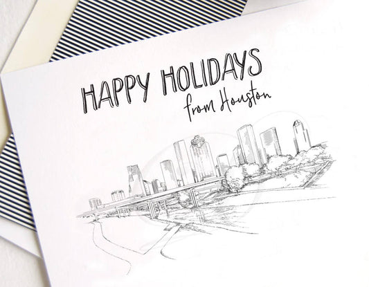 Houston Christmas Cards, Holiday Cards, Xmas Cards, Texas, Holiday Party Invitations, Holiday Card (Set of 25)