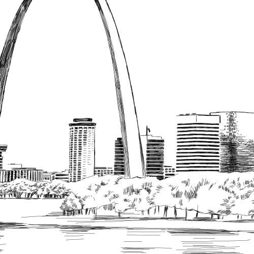 St. Louis Skyline Guestbook Print, Guest Book, Bridal Shower, Wedding, Custom, Alternative Guest Book, Wedding Sign-in, Birthday - Darlington Guestbooks