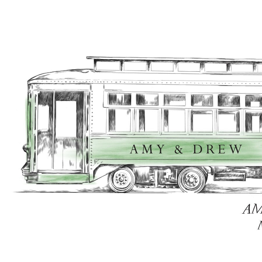 Trolley Car Guestbook Print, Boston Cable Car Guest Book, Bridal Shower, Boston Wedding, Alternative GuestBook, Sign-in, Street Car