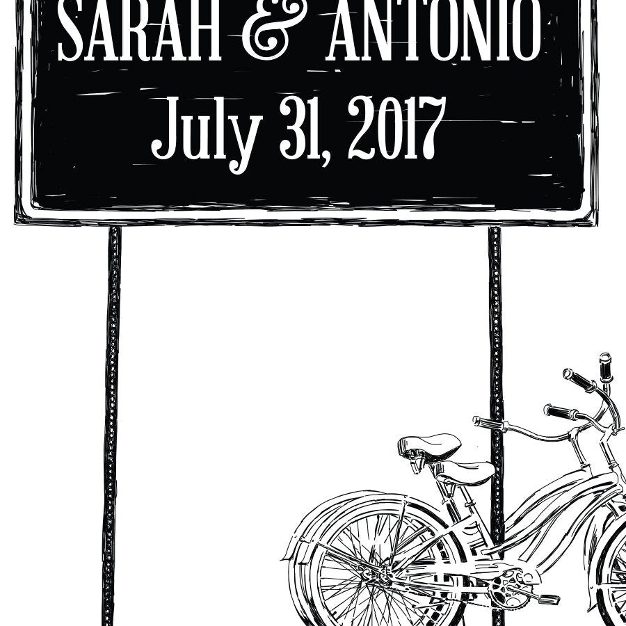 Bikes and Sign Guest Book Print, Bicycles Guest Book, Bridal Shower, Wedding, Custom, Alternative Guest Book, Rustic Wedding, Wedding Sign