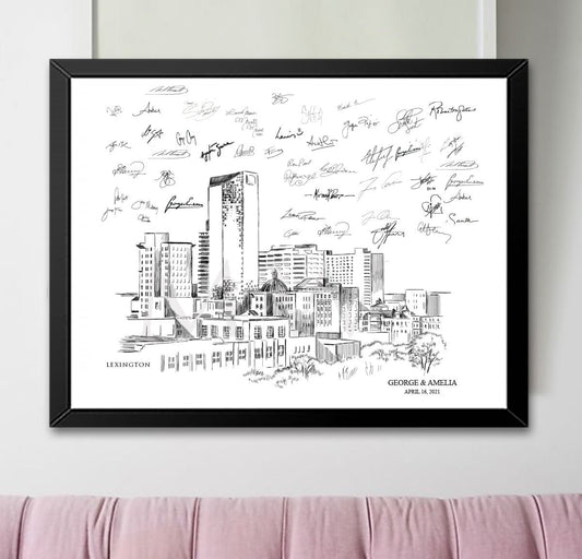 Lexington Wedding Alternative Guest Book, Lexington Skyline, Guestbook, Wedding Guestbook, Lexington, KY,  Lexington Wedding, Kentucky