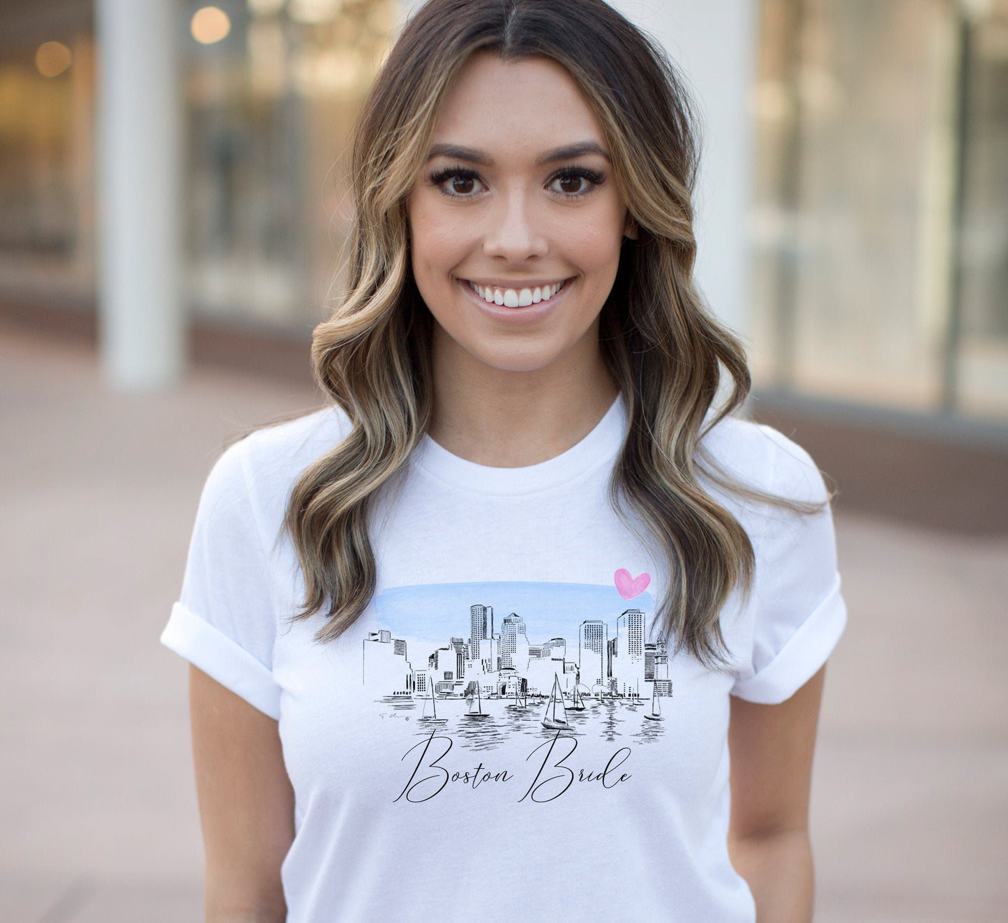 Boston Bride Shirt, T-Shirt, Boston, MA, Skyline, Wedding Shirt, Bride, Bridal Shower Gift, Bachelorette, Christmas Gift, Birthday, Tee