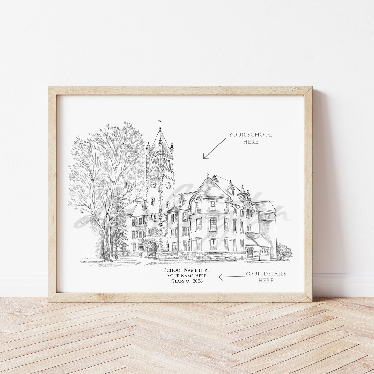 Louisiana Campus Art, University Fine Art Prints, LA, Colleges, Alumni Gift, Graduation Gift, Hand Drawn, Signed Art