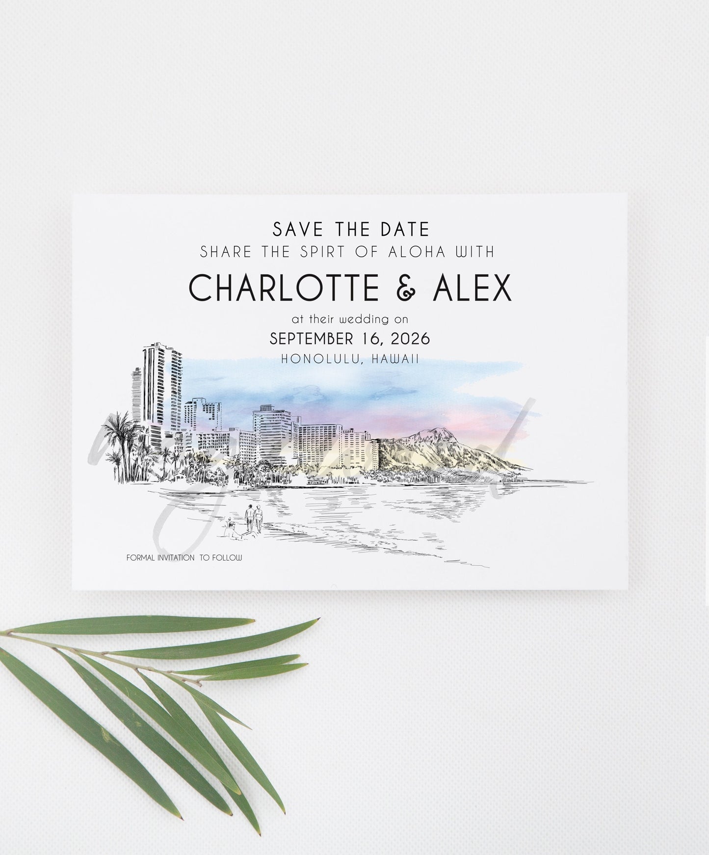 Hawaii Destination Wedding Save the Date Cards (set of 25 cards)