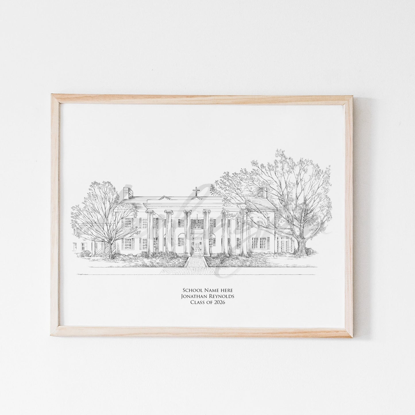 Georgia Campus Art, University Fine Art Prints, GA Colleges, Alumni Gift, Graduation Gift, Hand Drawn, Watercolor Paper, Signed Art