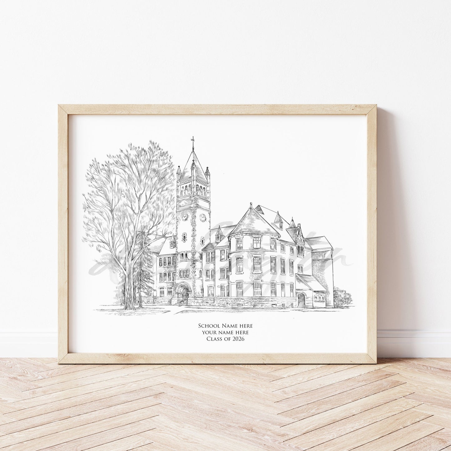 Louisiana Campus Art, University Fine Art Prints, LA, Colleges, Alumni Gift, Graduation Gift, Hand Drawn, Signed Art