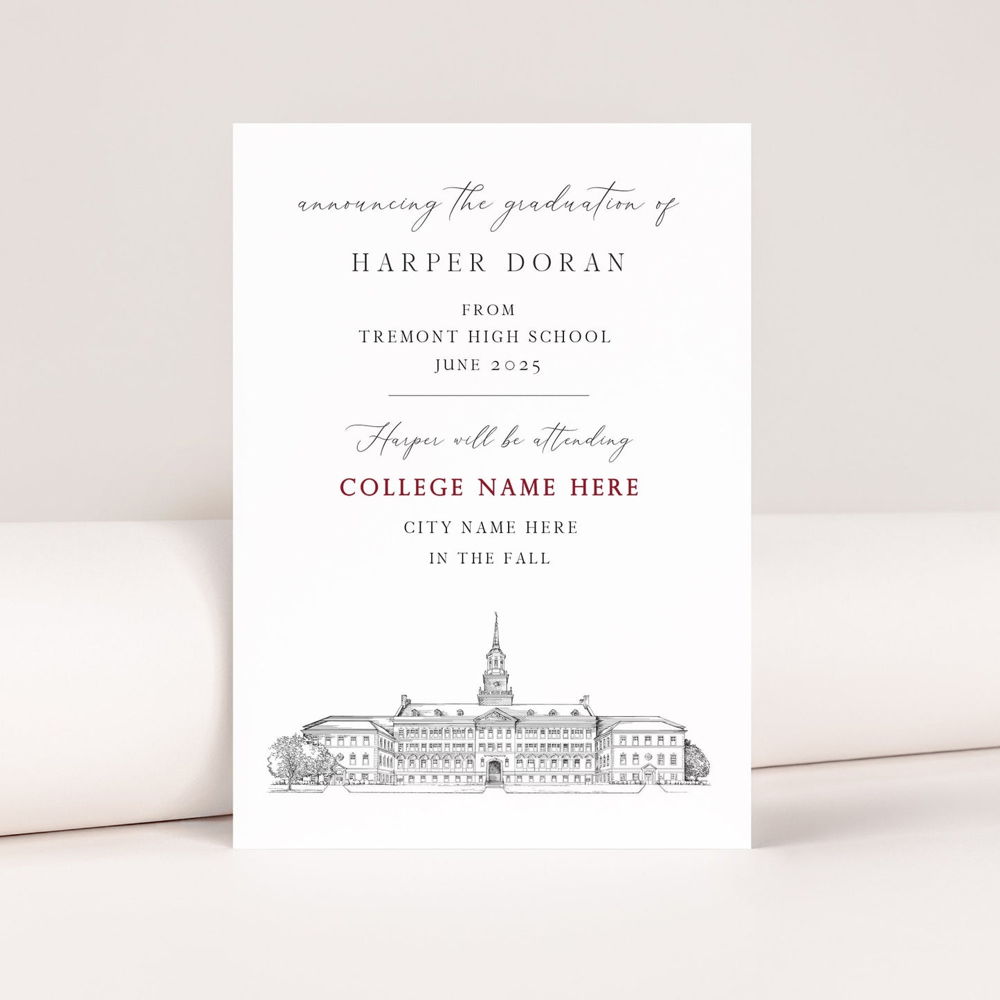 High School Graduation Announcements with College Bound University for Massachusetts Schools, HS Grad, MA, Graduation, Grads Univ