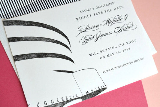 New York City Guggenheim Museum Wedding Save the Date Cards, Save the Dates NYC (set of 25 cards)