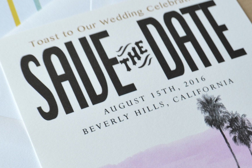 Beverly Hills Skyline Save the Date Cards (set of 25 cards)