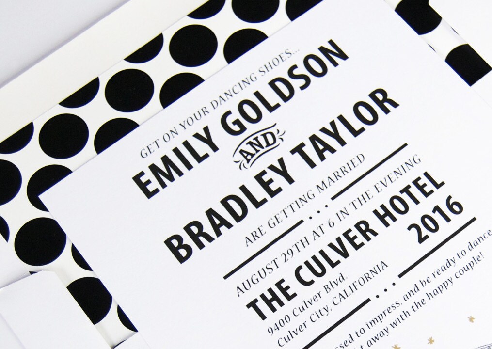 Culver Hotel Wedding Invitation Package (Sold in Sets of 10 Invitations, RSVP Cards + Envelopes)