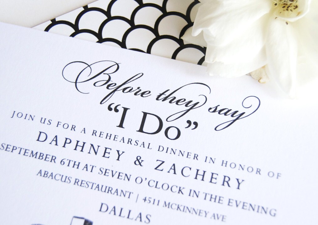 Dallas Skyline Hand Drawn Rehearsal Dinner Invitations (set of 25 cards)