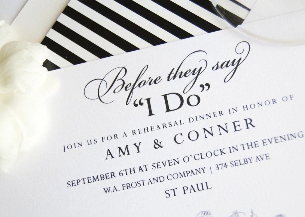 St Paul Skyline Rehearsal Dinner Invitation Cards (set of 25 cards)