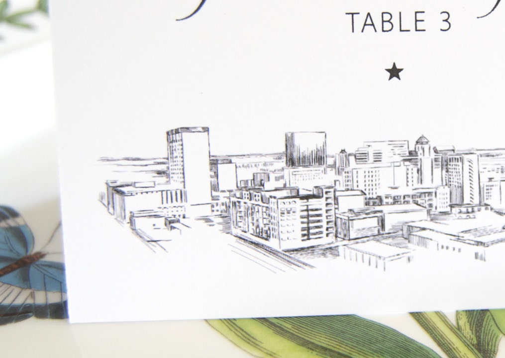 El Paso Skyline Folded Place Cards (Set of 25 Cards)