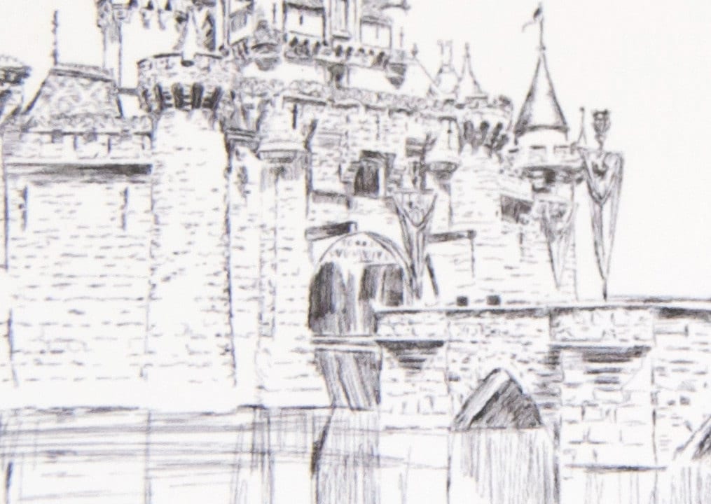 Disney Inspired Fairytale Wedding Skyline Blank Folded Place Cards (Set of 25 Cards)