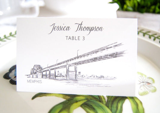 Memphis Skyline Folded Place Cards (Set of 25 Cards)