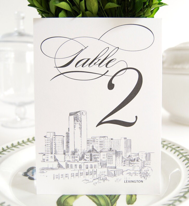 Lexington Skyline Table Numbers (1-10)