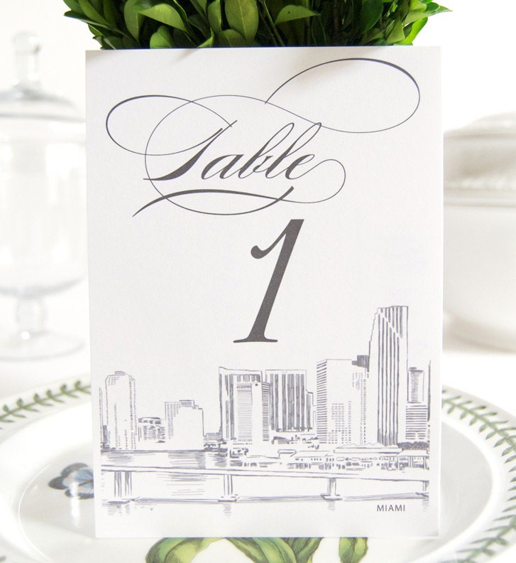 Miami Skyline Table Numbers (1-10)