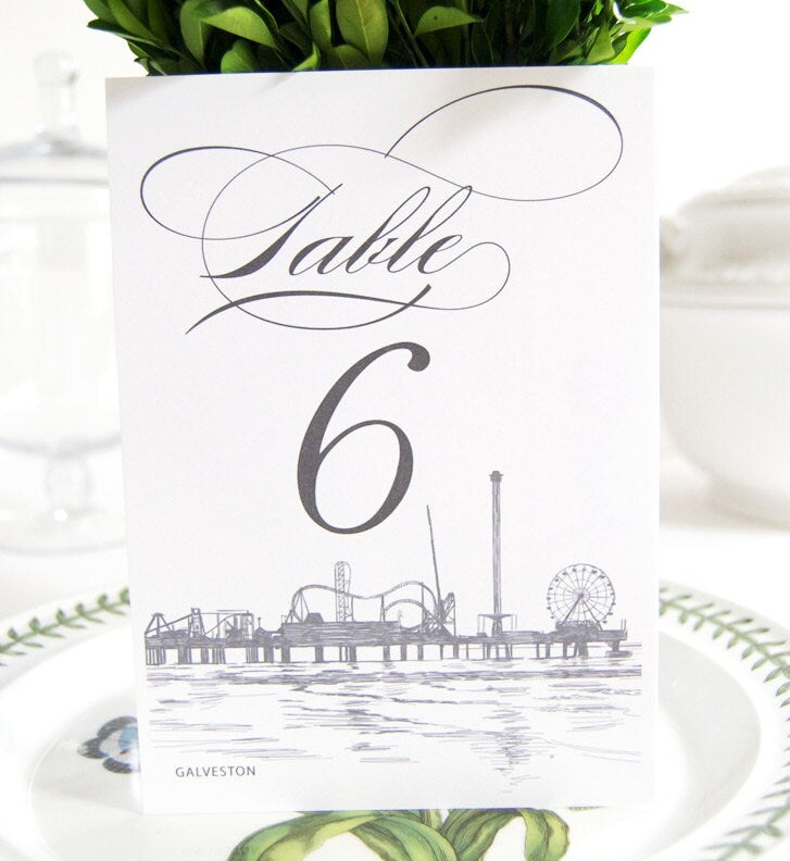 Galveston Skyline Table Numbers (1-10)