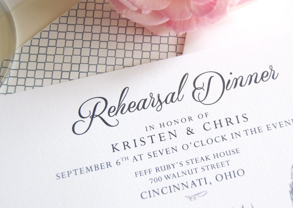 Cincinnati Skyline Rehearsal Dinner Invitations (set of 25 cards)