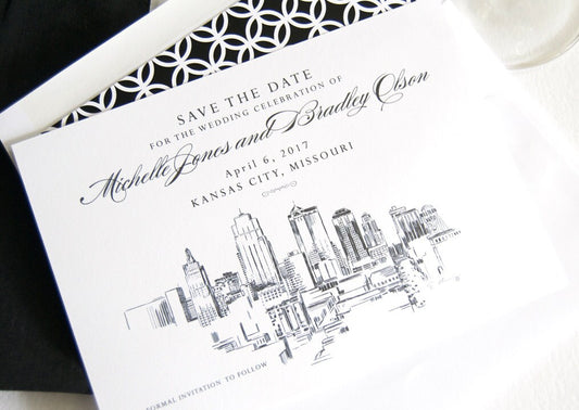 Kansas City Skyline Save the Dates (set of 25 cards)