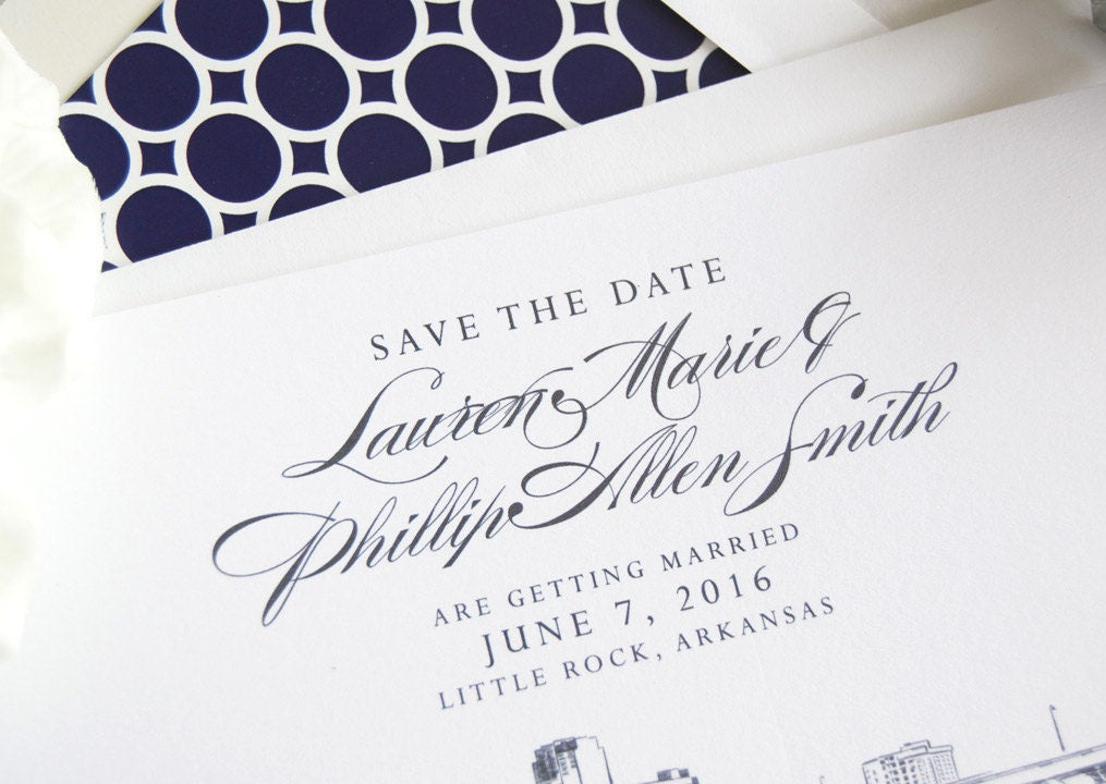 Little Rock Skyline, Arkansas Save the Dates (set of 25 cards)