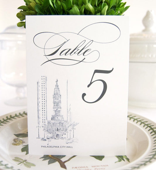 Philadelphia City Hall Skyline Table Numbers (1-10)