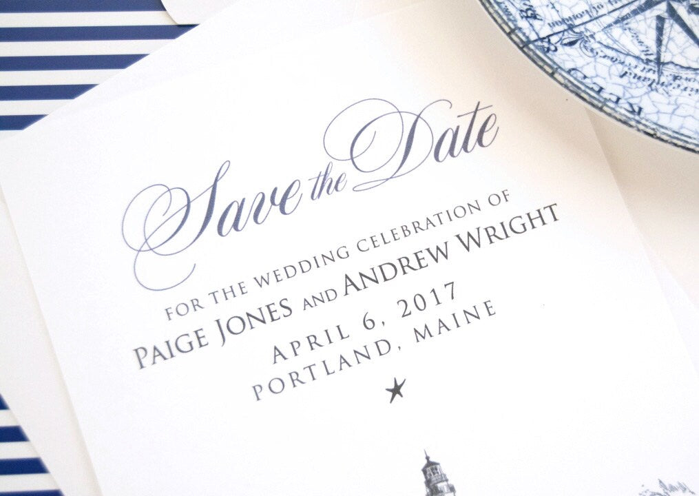 Portland Head Light House Save the Dates, Maine Wedding, Maine Save the Date, Portland Headlight HouseSave the Date Cards, STD (set of 25)