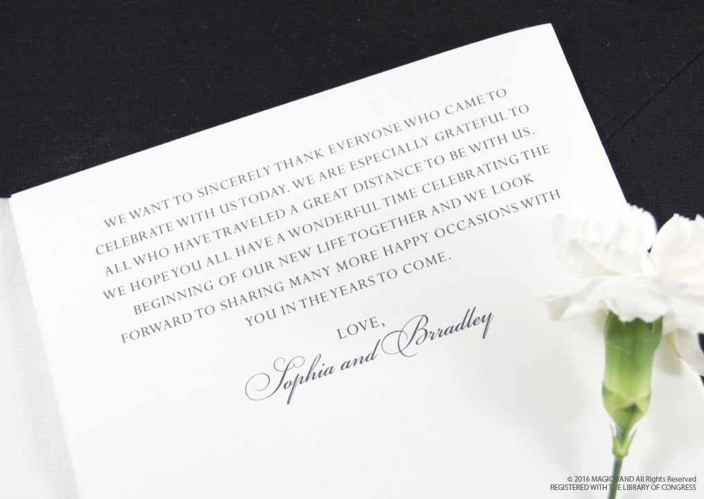 Queen Mary Skyline Wedding Programs (set of 25 cards)