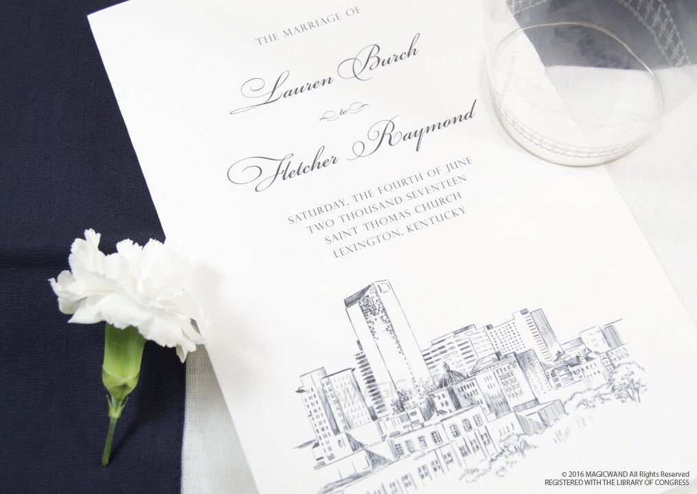 Lexington Skyline Wedding Programs (set of 25 cards)