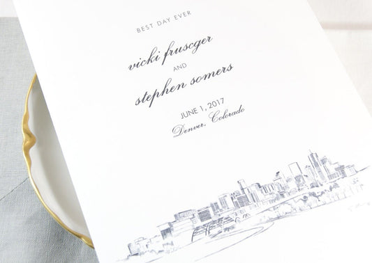 Denver Skyline Wedding Programs (set of 25 cards)